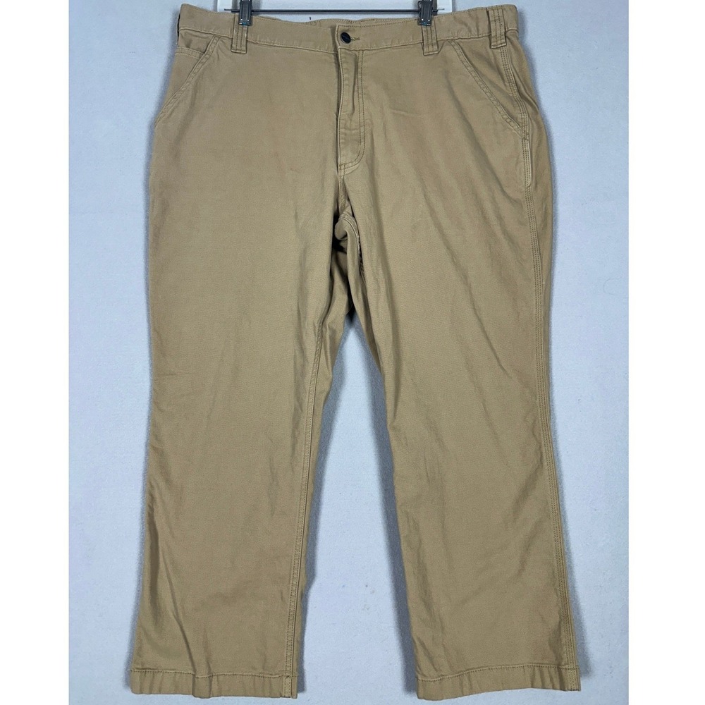 Carhartt Pants Men 40X28 Tan Rugged Flex Relaxed Fit Canvas Work Carpenter Cargo